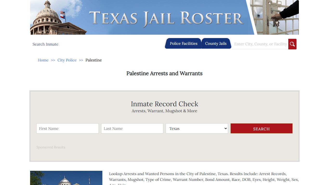 Palestine Arrests and Warrants | Jail Roster Search